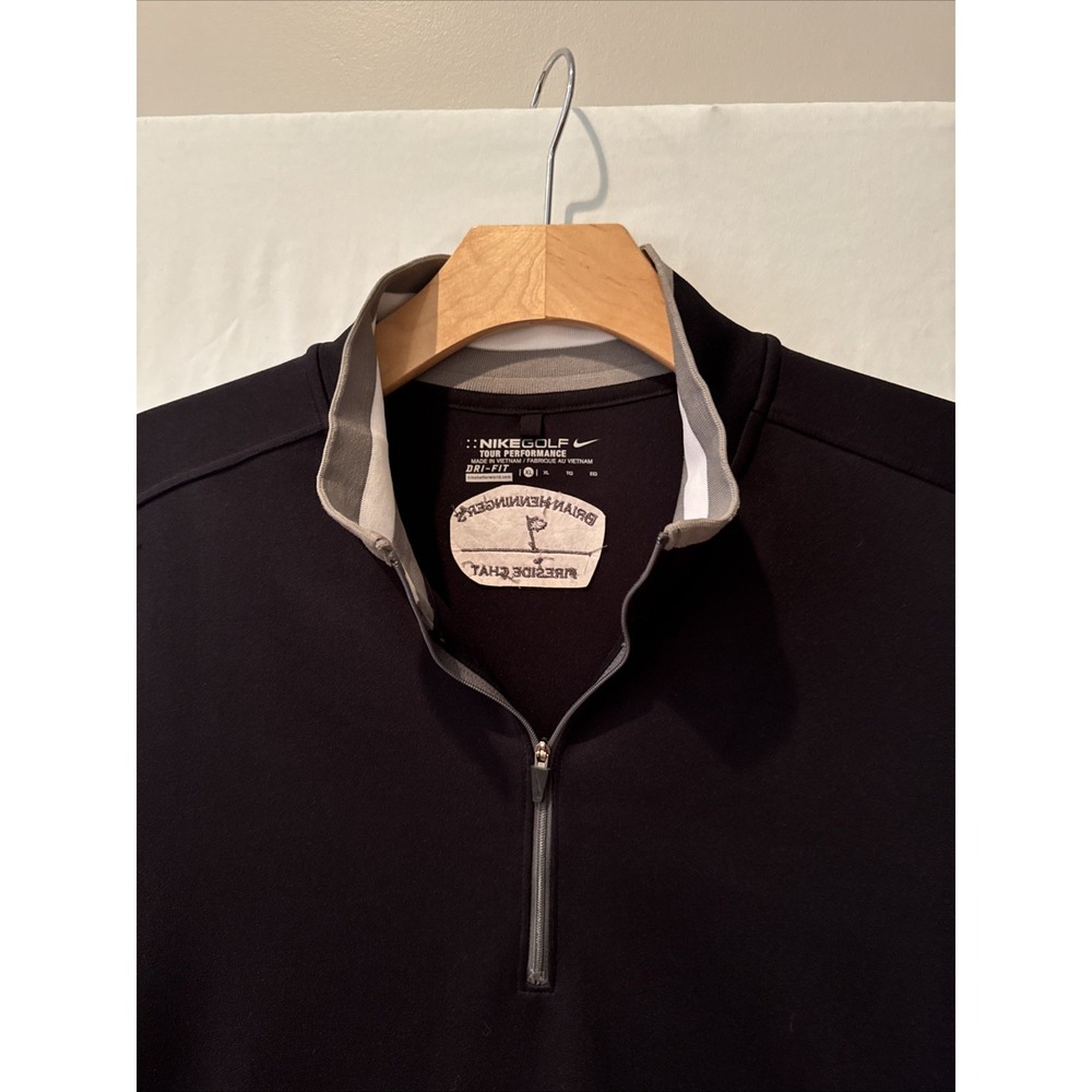Nike Golf Tour Performance Dri FIT 1/4 Zip Pullover Shirt XL Black/GRAY NWOT